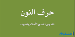 تفسير حرف النون في المنام للنابلسي وابن سيرين والامام الصادق 2026