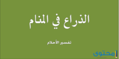 تفسير معني رؤية الذراع في المنام للعزباء والمتزوجة والحامل 2026