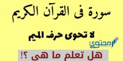 ما هي السورة التي لا يوجد فيها حرف الميم 2026