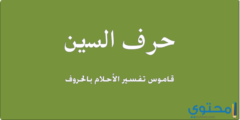 تفسير حرف السين في المنام لابن شاهين والأمام الصادق 2026